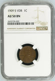 1909-S VDB 1C Lincoln Cent AU50 BN NGC