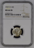 1937-D 10c Mercury Dime MS 66 FB NGC