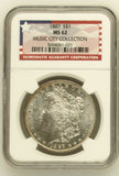 1887 $1 Morgan Silver Dollar MS62 Music City Collection - Slight Reverse Toning