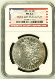 1881-O $1 Morgan Silver Dollar MS62 Music City Collection
