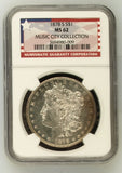 1878-S $1 Morgan Silver Dollar MS62 Music City Collection