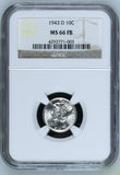 1943-D 10c Mercury Dime MS 66 FB NGC