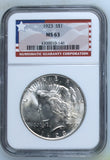 1923 $1 MS63 Peace Dollar NGC