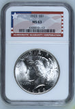 1923 $1 MS63 Peace Dollar NGC