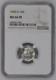 1940-D 10c Mercury Dime MS 66 FB NGC
