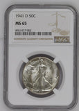 1941-D 50C Walking Liberty Half Dollar - MS65 NGC