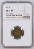 1908-S 1C Indian Head Cent VF35 BN NGC