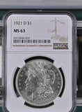 1921-D $1 Morgan Dollar MS63 NGC