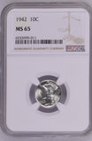 1942 10c Mercury Dime MS65 NGC