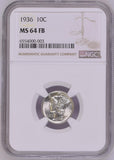 1936 10C MS64 FB NGC