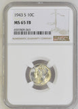 1943-S 10c Mercury DIme MS 65 FB NGC