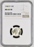1940-D 10c Mercury Dime MS 65 FB NGC