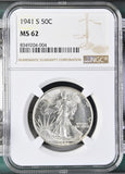 1941-S 50C Walking Liberty Half Dollar - MS62 NGC