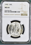 1942 50c Walking Liberty Half Dollar - MS64 NGC