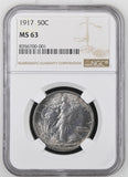 1917 50C Walking Liberty Half Dollar - MS63 NGC