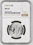 1937-D 50C Walking Liberty Half Dollar - MS63 NGC