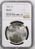 1922 $1 Peace Dollar MS64 NGC
