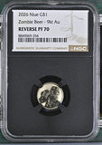 2026 Niue G$1 Zombie Beer - 9kt Au Reverse PF70 NGC