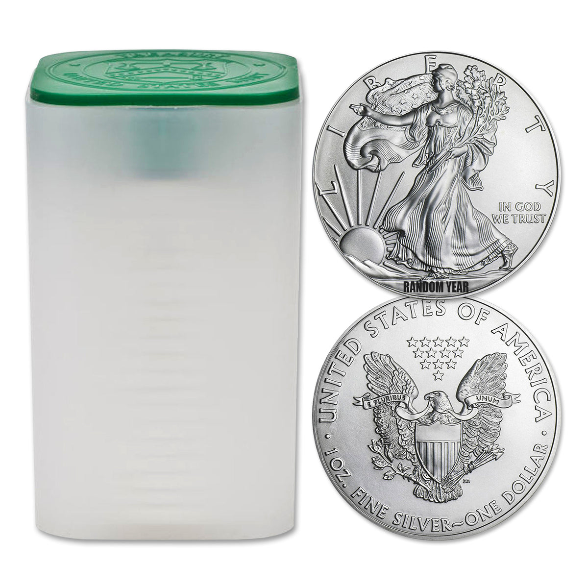 Random Year American Silver Eagle Rolls, AUBU CCI