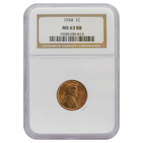 1924 Wheat Cent MS63 RB NGC