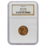 1924 Wheat Cent MS63 RB NGC