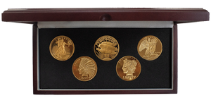 1986 Original Designs of Augustus St. Gaudens (5 coins-10 oz of silver)