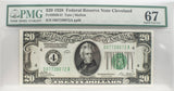 PMG 1928 $20 Federal Reserve Note Cleveland Superb Gem Unc 67