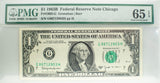 PMG 1963-B $1 Federal Reserve Note Kansas City Unc65 EPQ