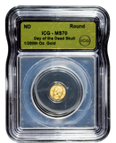 Day of the Dead Skull 1/200th oz Gold MS70 ICG