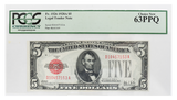 1928A $5 CU63 PPQ  Legal Tender FR1526 PCGS