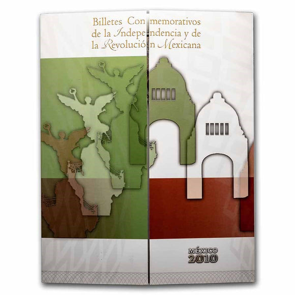 2010 Mexico Independence & Revolution Commemorative 2-Note Set