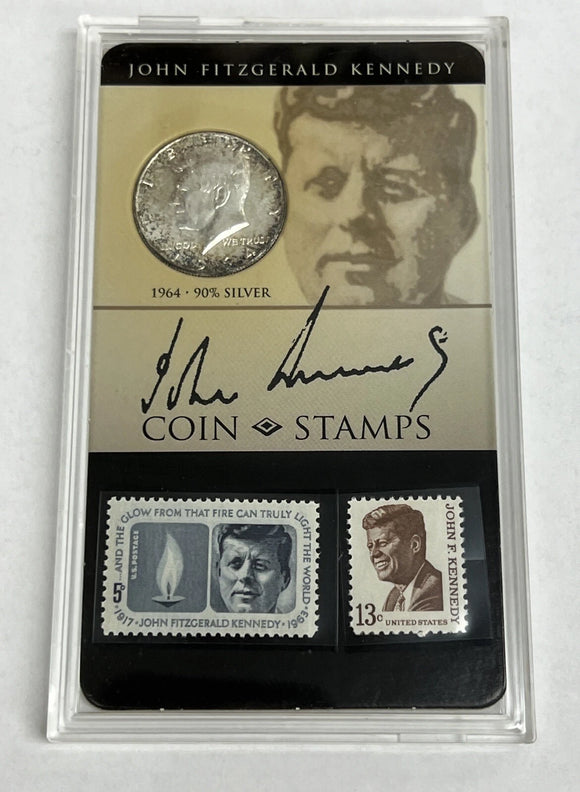 Kennedy Half Dollar Coin & Stamps Acrylic **