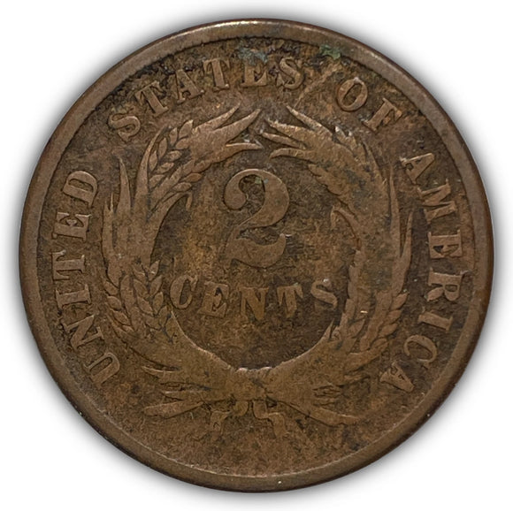 1865 Two Cent, Circulated Good Condition