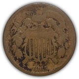 1865 Two Cent, Circulated Good Condition