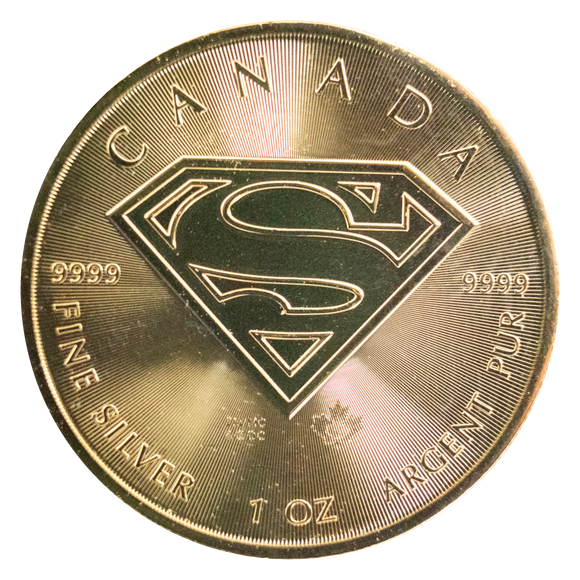 2016 Canadian Superman $5 Silver Round (gold plated)