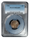 1906 PCGS MS64 BN Indian Head Cent- Toned