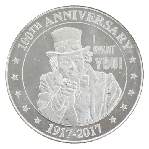 One Ounce Silver Uncle Sam Round