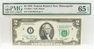 1976 $2 Minneapolis Star Note PMG CU65 EPQ FR 1935-I