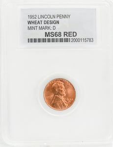 1952-D Wheat Cent MS68 Red