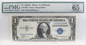 PMG 1935A FR 1608 $1 Silver Certificate CU65 EPQ