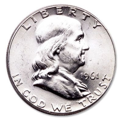 1961 Franklin Half Dollar XF to BU