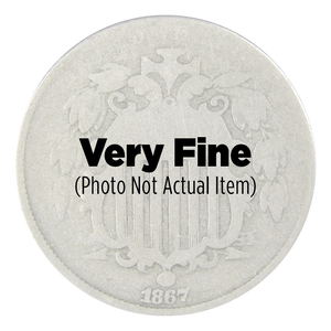 1867 Shield Nickel TII, VF.
