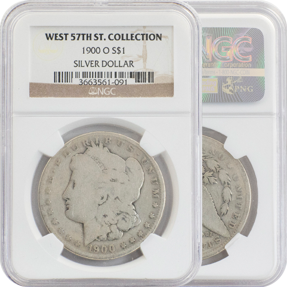 1900-O West 57th Street Collection Silver Dollar Morgan NGC (cleaned)