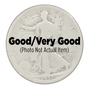 1917-D Walking Liberty Half Dollar Good/VG, Obverse Good.