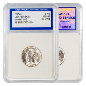 1943-P Jefferson Wartime Nickel MS67 IGS