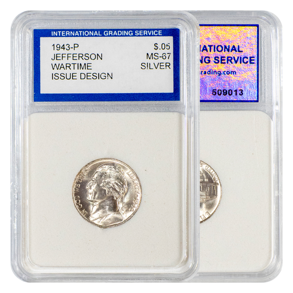 1943-P Jefferson Wartime Nickel MS67 IGS