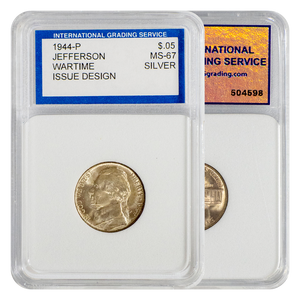 1944-P Jefferson Wartime Nickel MS67 IGS