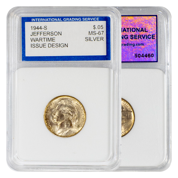 1944-S Jefferson Wartime Nickel MS67 IGS