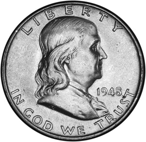 1948 Franklin Half Dollar XF to BU