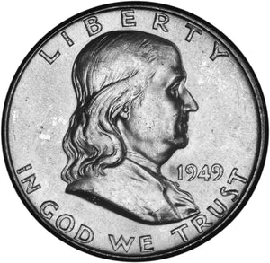 1949 Franklin Half Dollar XF to BU